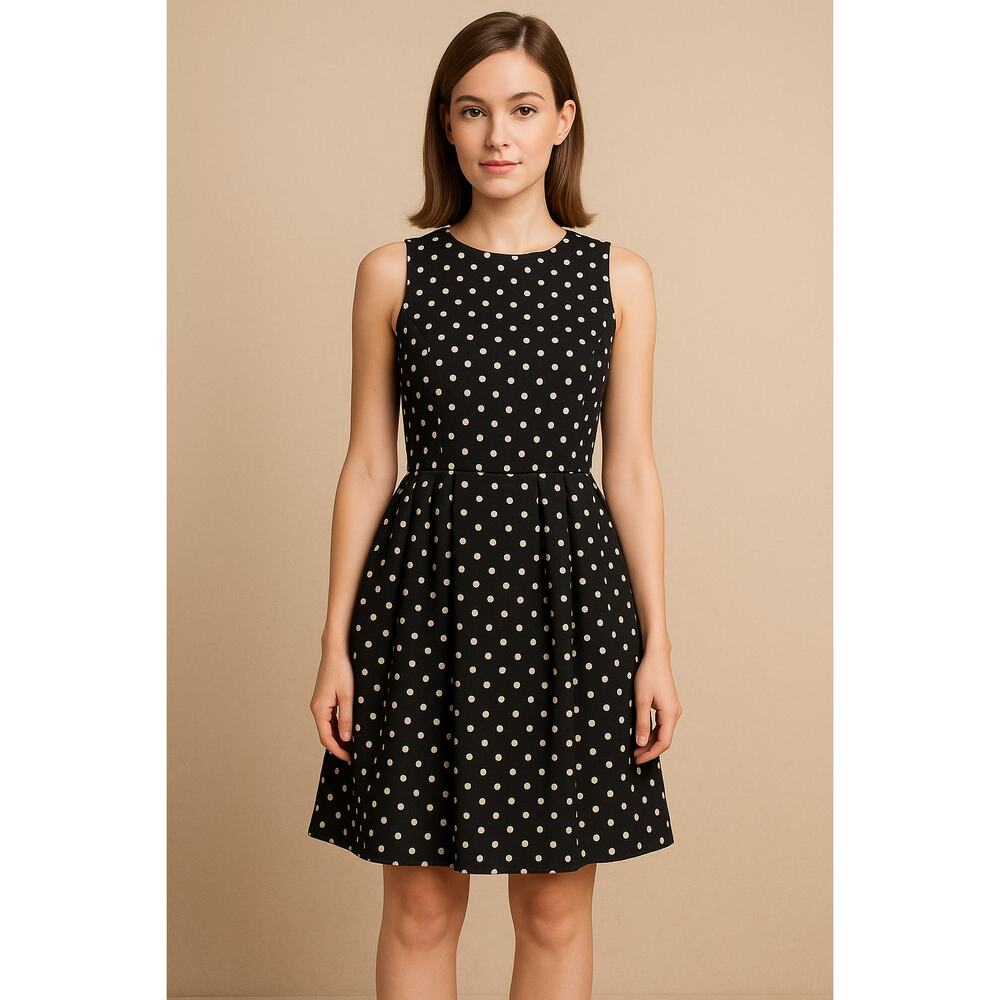 Ann Taylor Loft Polka Dot Fit Flare Dress Petite 2 Coquette Twee Retro